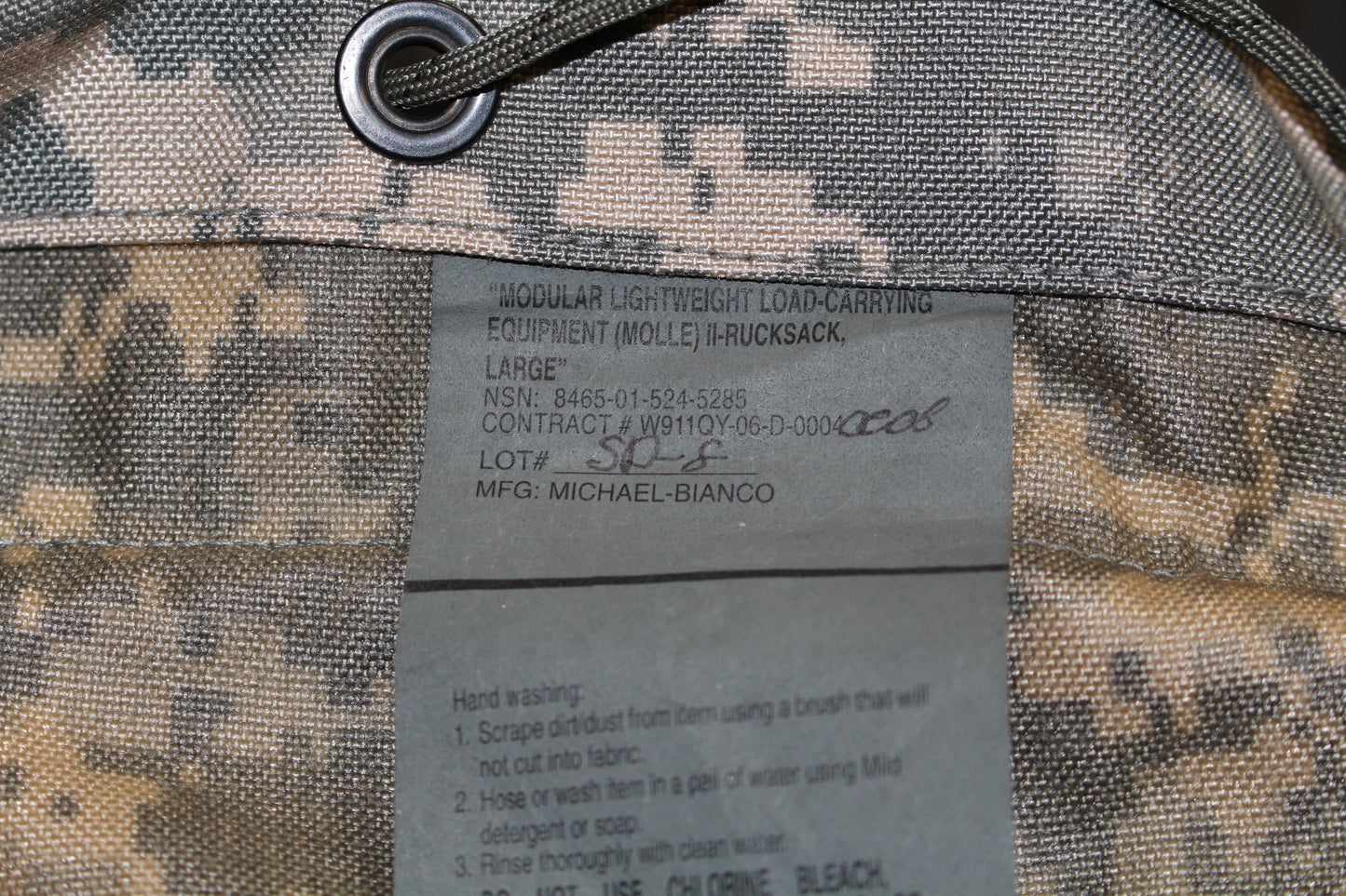 Large Rucksack w/Frame, MOLLE II,  USGI ACU